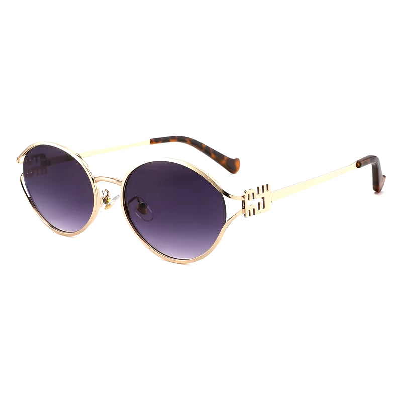 Fashion Brand Sunglasses Retro Small Frame Woman Man Metal Cat Eye Glasses Shades UV Protection Sun Glasses with Box