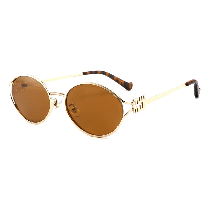 Fashion Brand Sunglasses Retro Small Frame Woman Man Metal Cat Eye Glasses Shades UV Protection Sun Glasses with Box