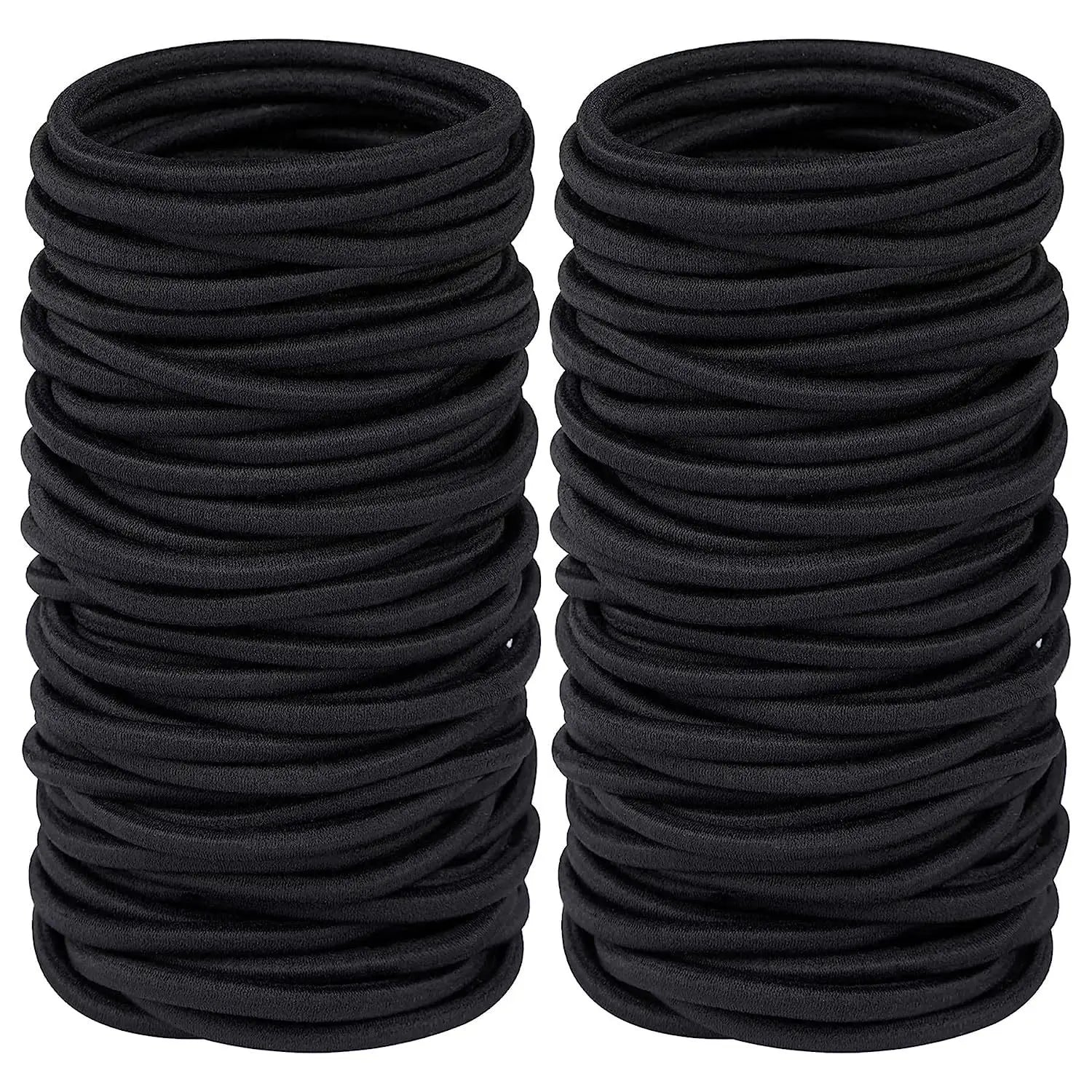 10/30/50Pcs 4MM Black Small Hair Ties Elastic Hair Ties Ring Ponytail Holders for DIY Women Man Thick Curly Headband Accessories